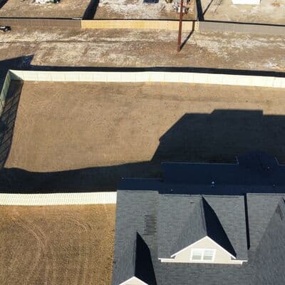 Drone view of residential fence project